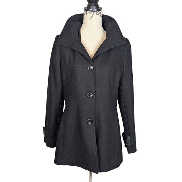 Kenneth Cole Wool Blend Overcoat Black Size 10 - Picture 4 of 16